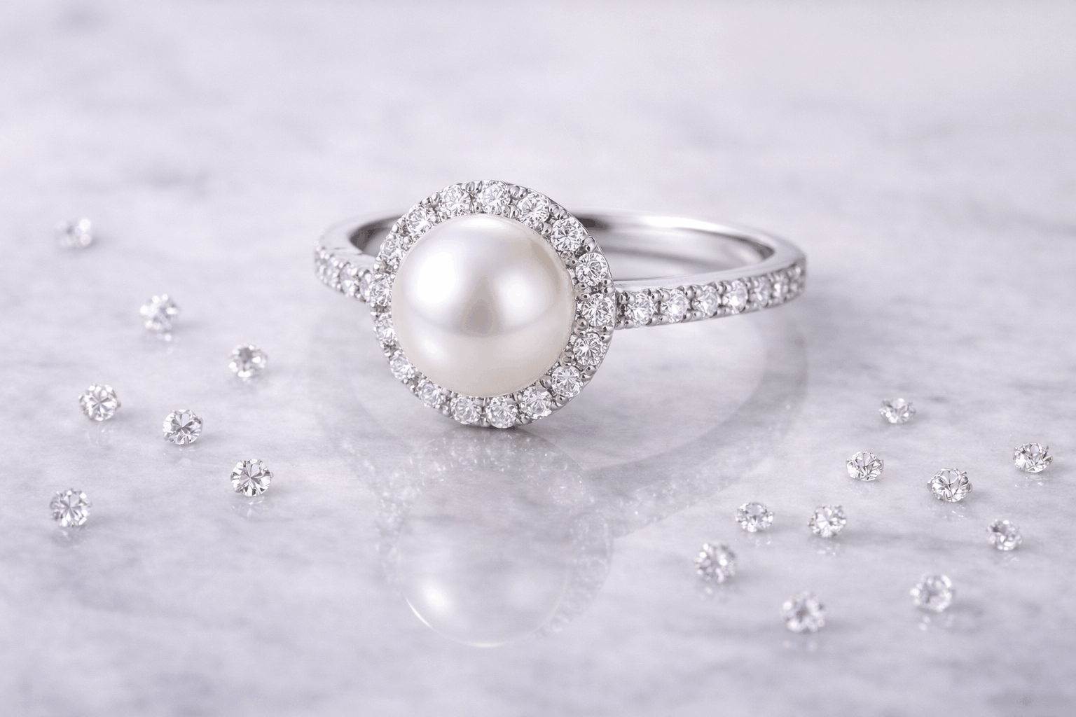 07. Detalles de diamante en monturas con perla