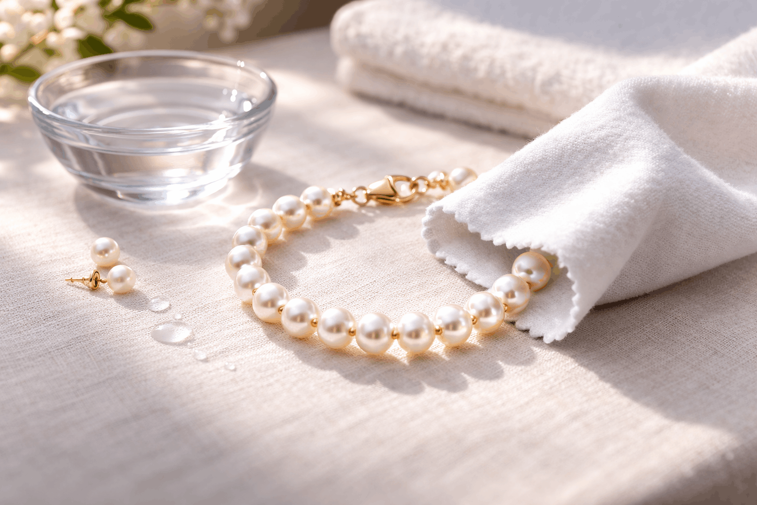 Cuidado de las pulseras de perlas