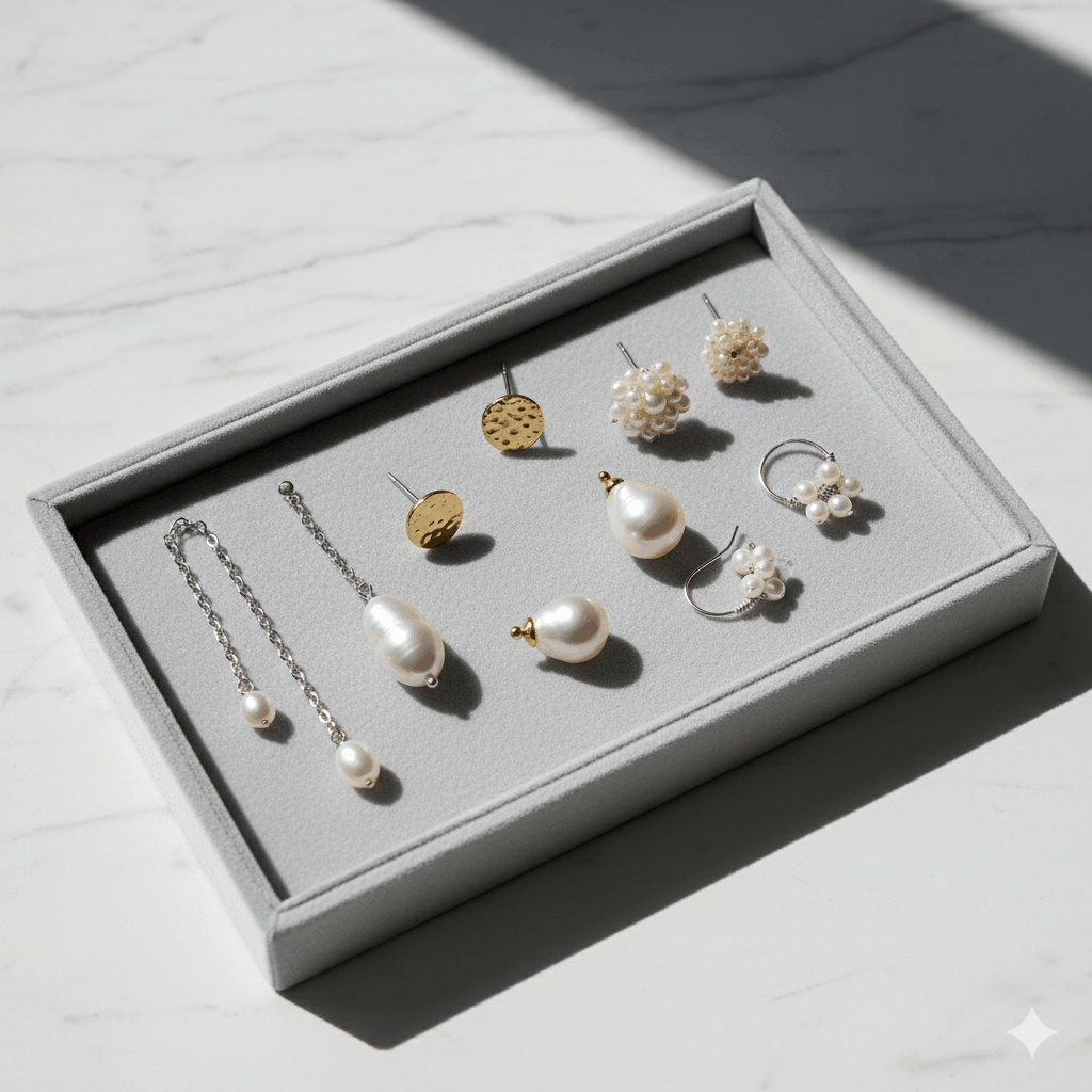 04. Compra aretes de perla asimétricos en PearlsOnly