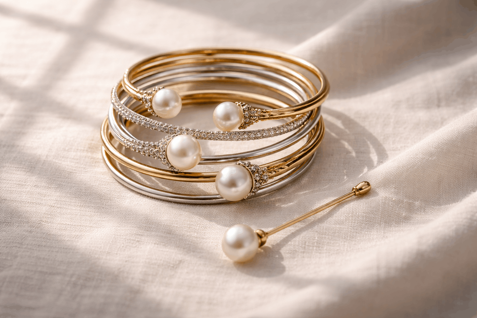 Más allá del collar: Brazaletes de perlas y pines para hiyab