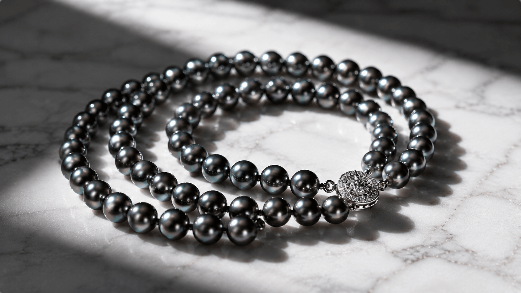 04. Collar de perlas Akoya japonesas negras: la opción contemporánea