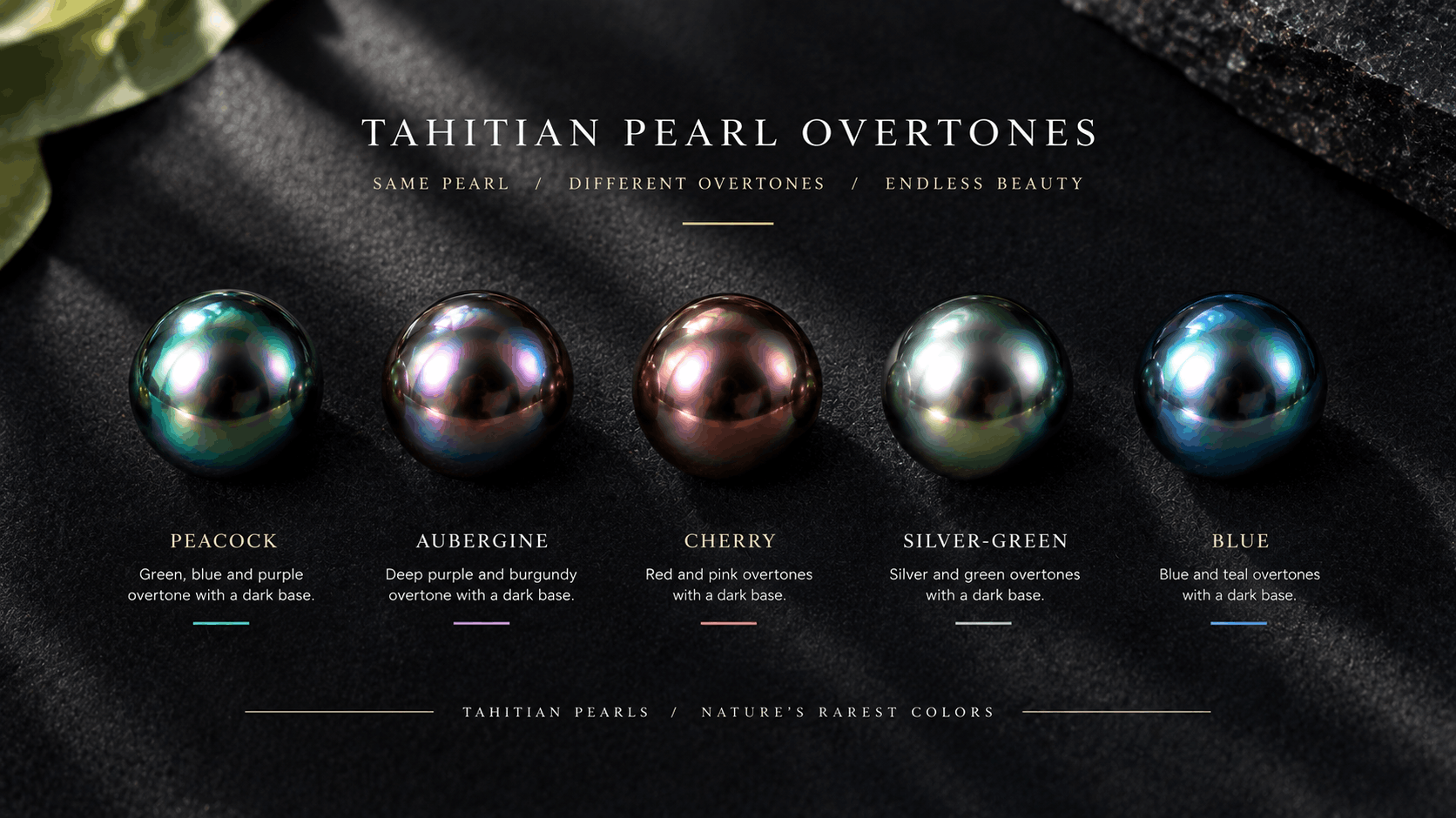 01. Colores de la joyería de perlas de Tahití — El espectro completo de overtones
