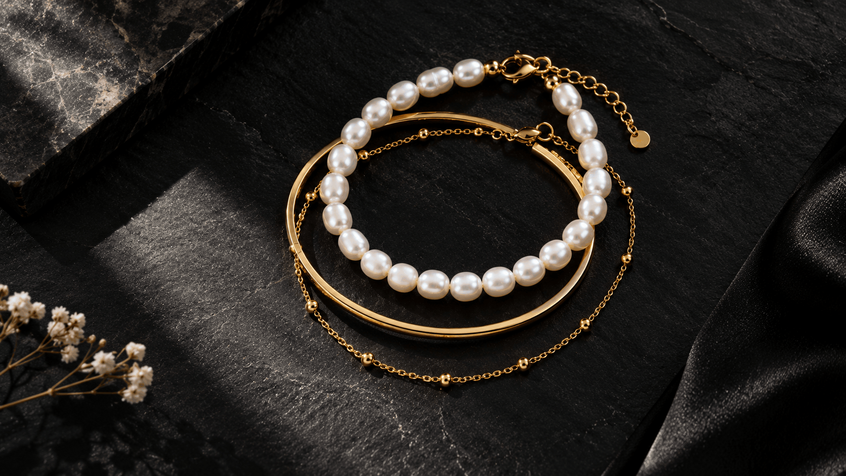 04. Cómo superponer una pulsera de perlas de agua dulce
