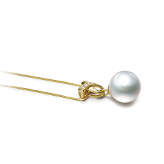 Colgante de perlas Mar del Sur de calidad AAA de 10 a 11mm en color Blanco