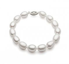 8.5-9.5mm AA Quality Perla de Agua Dulce Pulsera in De la gota Blanco