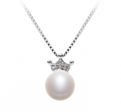 8-9mm AAA Quality Perla de Agua Dulce Colgante in Crown Blanco