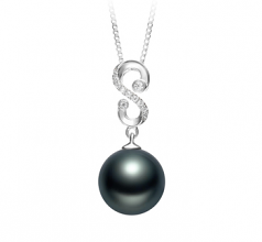 Colgante de perlas Perla Tahití de calidad AAA de 10 a 11mm en color Negro