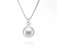 Colgante de perlas Perla de Agua Dulce de calidad AAAA de 9 a 10mm en color Blanco