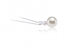Colgante de perlas Perla de Agua Dulce de calidad AAAA de 9 a 10mm en color Blanco