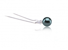 Colgante de perlas Perla Tahití de calidad AAA de 9 a 10mm en color Negro