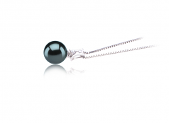 Colgante de perlas Perla Tahití de calidad AAA de 9 a 10mm en color Negro