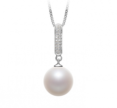 Colgante de perlas Perla de Agua Dulce de calidad AAAA de 10 a 11mm en color Blanco