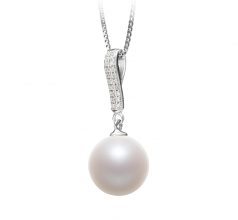 Colgante de perlas Perla de Agua Dulce de calidad AAAA de 10 a 11mm en color Blanco