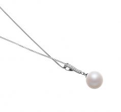 Colgante de perlas Perla de Agua Dulce de calidad AAAA de 10 a 11mm en color Blanco