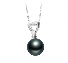 Colgante de perlas Perla Tahití de calidad AAA de 10 a 11mm en color Negro