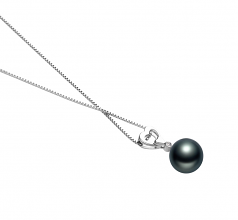 Colgante de perlas Perla Tahití de calidad AAA de 10 a 11mm en color Negro