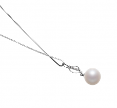 Colgante de perlas Perla de Agua Dulce de calidad AAAA de 10 a 11mm en color Blanco