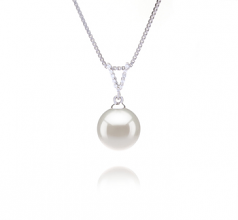 Colgante de perlas Perla de Agua Dulce de calidad AAAA de 9 a 10mm en color Blanco