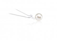 Colgante de perlas Perla de Agua Dulce de calidad AAAA de 9 a 10mm en color Blanco