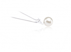 9-10mm AAAA Quality Perla de Agua Dulce Colgante in Vondra Blanco