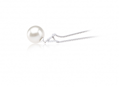 Colgante de perlas Perla de Agua Dulce de calidad AAAA de 9 a 10mm en color Blanco