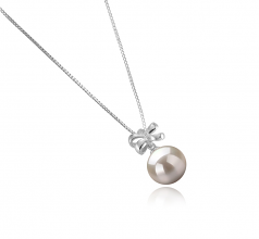 Colgante de perlas Perla de Agua Dulce de calidad AAAA de 10 a 11mm en color Blanco