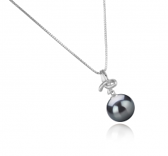 Colgante de perlas Perla Tahití de calidad AAA de 10 a 11mm en color Negro