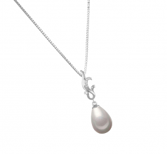 Colgante de perlas Perla de Agua Dulce de calidad AAA de 10 a 11mm en color Blanco