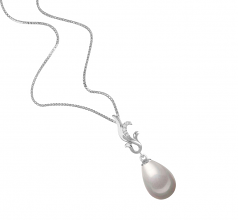 Colgante de perlas Perla de Agua Dulce de calidad AAA de 10 a 11mm en color Blanco