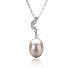 Colgante de perlas Perla de Agua Dulce de calidad AAA de 10 a 11mm en color Blanco