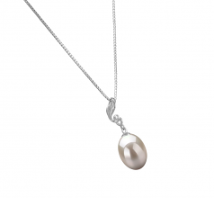 Colgante de perlas Perla de Agua Dulce de calidad AAA de 10 a 11mm en color Blanco