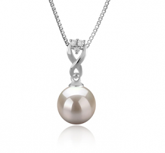 Colgante de perlas Perla de Agua Dulce de calidad AAAA de 8 a 9mm en color Blanco