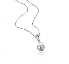 Colgante de perlas Perla de Agua Dulce de calidad AAAA de 8 a 9mm en color Blanco