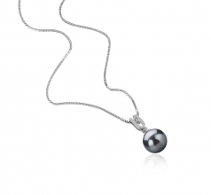 Colgante de perlas Perla de Agua Dulce de calidad AAAA de 8 a 9mm en color Negro
