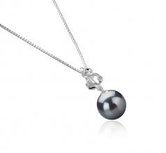 Colgante de perlas Perla Tahití de calidad AAA de 10 a 11mm en color Negro