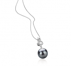 Colgante de perlas Perla Tahití de calidad AAA de 10 a 11mm en color Negro