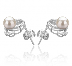 5-6mm AAAA Quality Perla de Agua Dulce Pendientes in Princesa Blanco