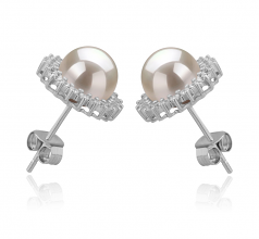 7-8mm AAAA Quality Perla de Agua Dulce Pendientes in DREAMA Blanco