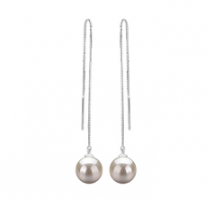 8-9mm AAAA Quality Perla de Agua Dulce Pendientes in Dottie Blanco