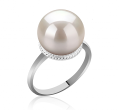 Anillo de perlas Perla de Agua Dulce de calidad AAAA de 10 a 11mm en color Blanco
