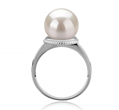 Anillo de perlas Perla de Agua Dulce de calidad AAAA de 10 a 11mm en color Blanco