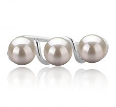 5-6mm AAAA Quality Perla de Agua Dulce Anillo in Kitty Blanco