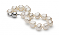 10-11mm Barroco Quality Perla de Agua Dulce Pulsera in Baroque Drop Blanco