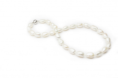 10-11mm Barroco Quality Perla de Agua Dulce Collar in Drop Blanco