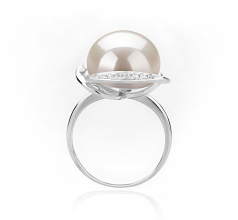 11-12mm AAA Quality Perla de Agua Dulce Anillo in Wendy Blanco