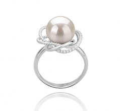 9-10mm AAAA Quality Perla de Agua Dulce Anillo in Bobbie Blanco