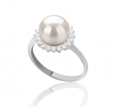 8-9mm AAAA Quality Perla de Agua Dulce Anillo in DREAMA Blanco