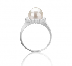 8-9mm AAAA Quality Perla de Agua Dulce Anillo in DREAMA Blanco