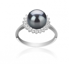 8-9mm AAAA Quality Perla de Agua Dulce Anillo in DREAMA Negro