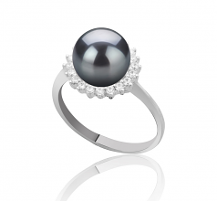 8-9mm AAAA Quality Perla de Agua Dulce Anillo in DREAMA Negro